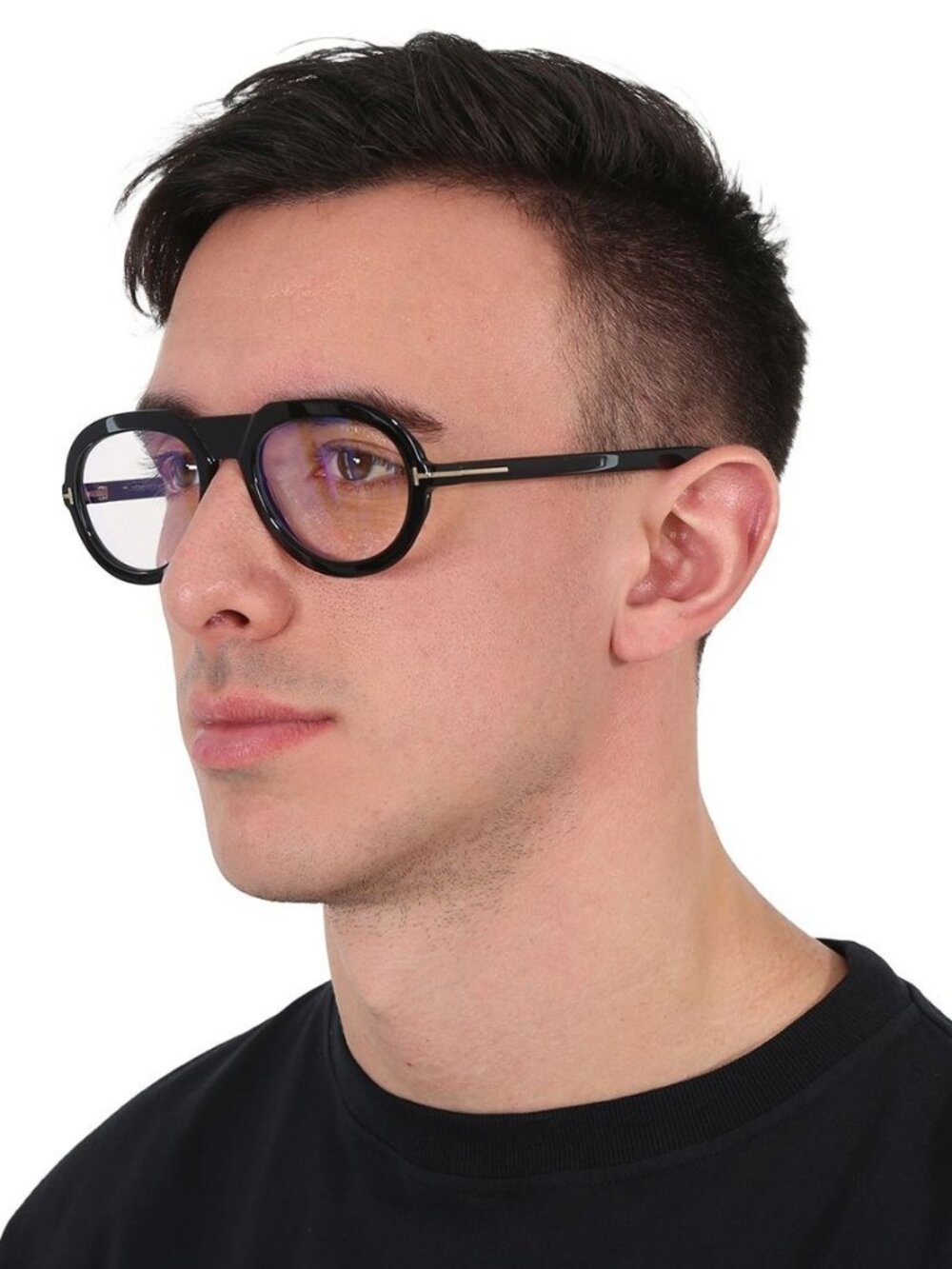 Tom Ford FT5756-B 001 Eyeglasses Black 53mm Aviator Frame